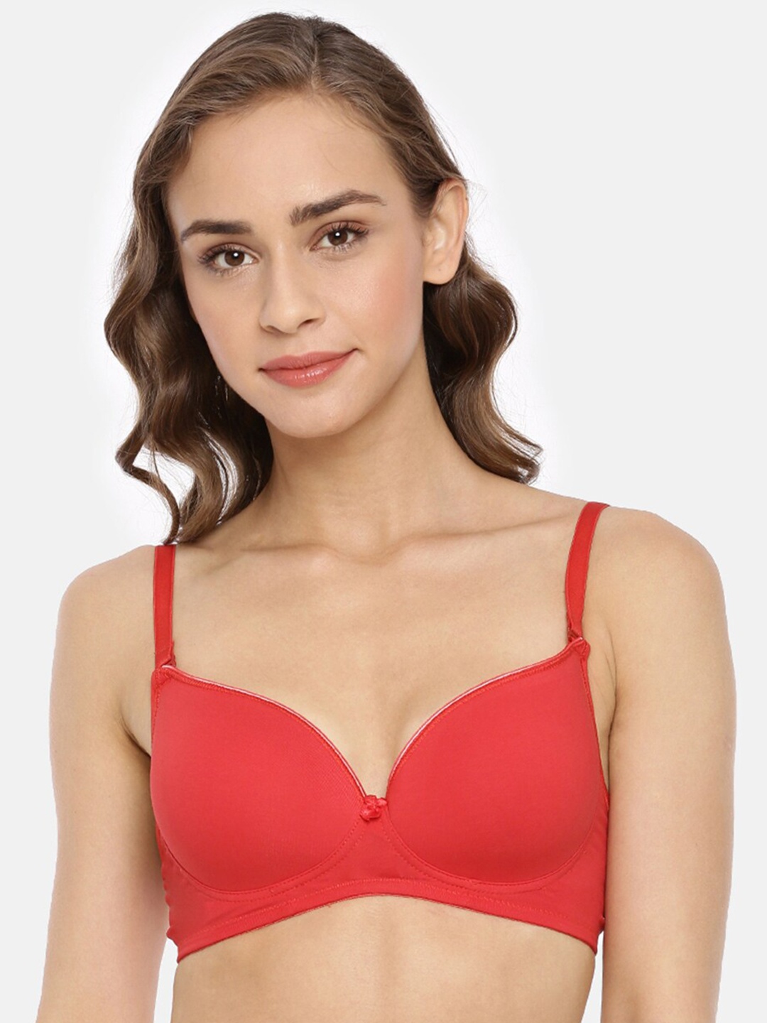 

Macrowoman W-Series Half Coverage Lightly Padded T-shirt Bra with All Day Comfort, Red