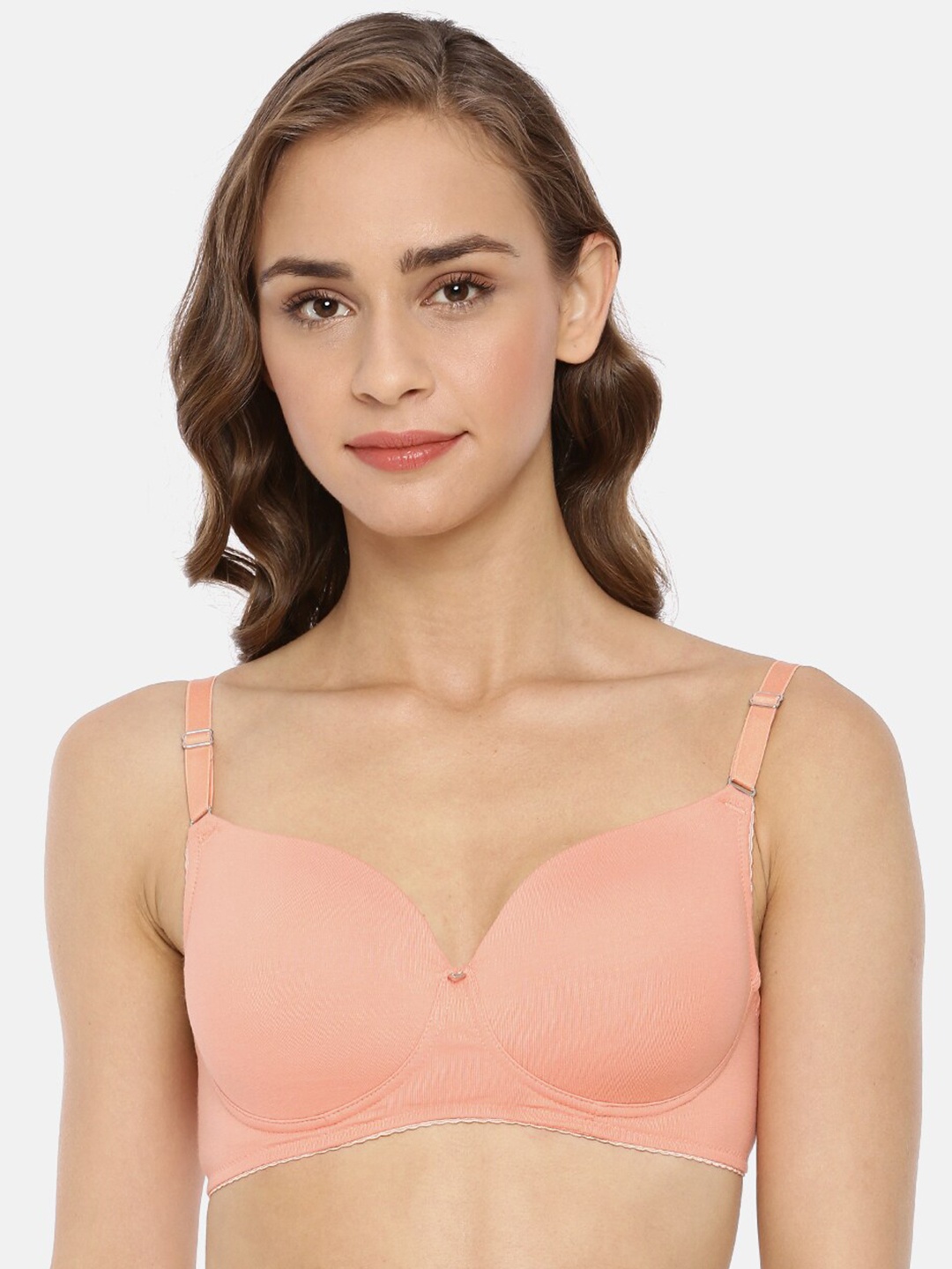 

Macrowoman W-Series Full Coverage Heavily Padded All Day Comfort Cotton T-shirt Bra, Peach