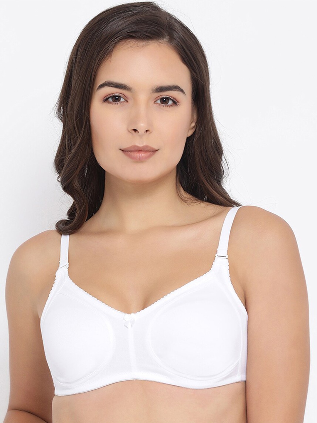 

Macrowoman W-Series Everyday Cotton Bra With Medium Coverage Non-Wired Non Padded Seamless, White