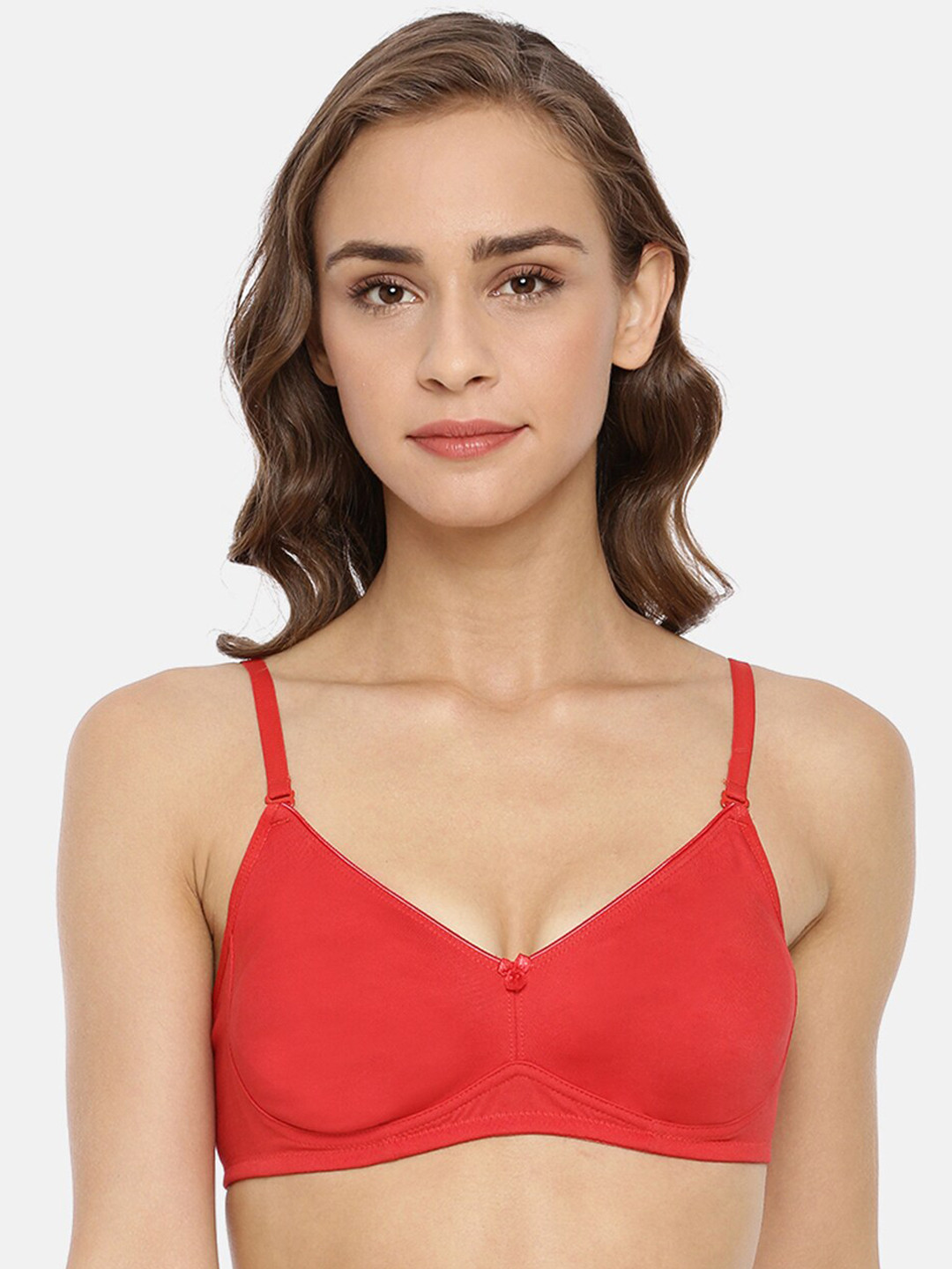 

Macrowoman W-Series Medium Coverage Non Padded Cotton Everyday Bra With All Day Comfort, Red