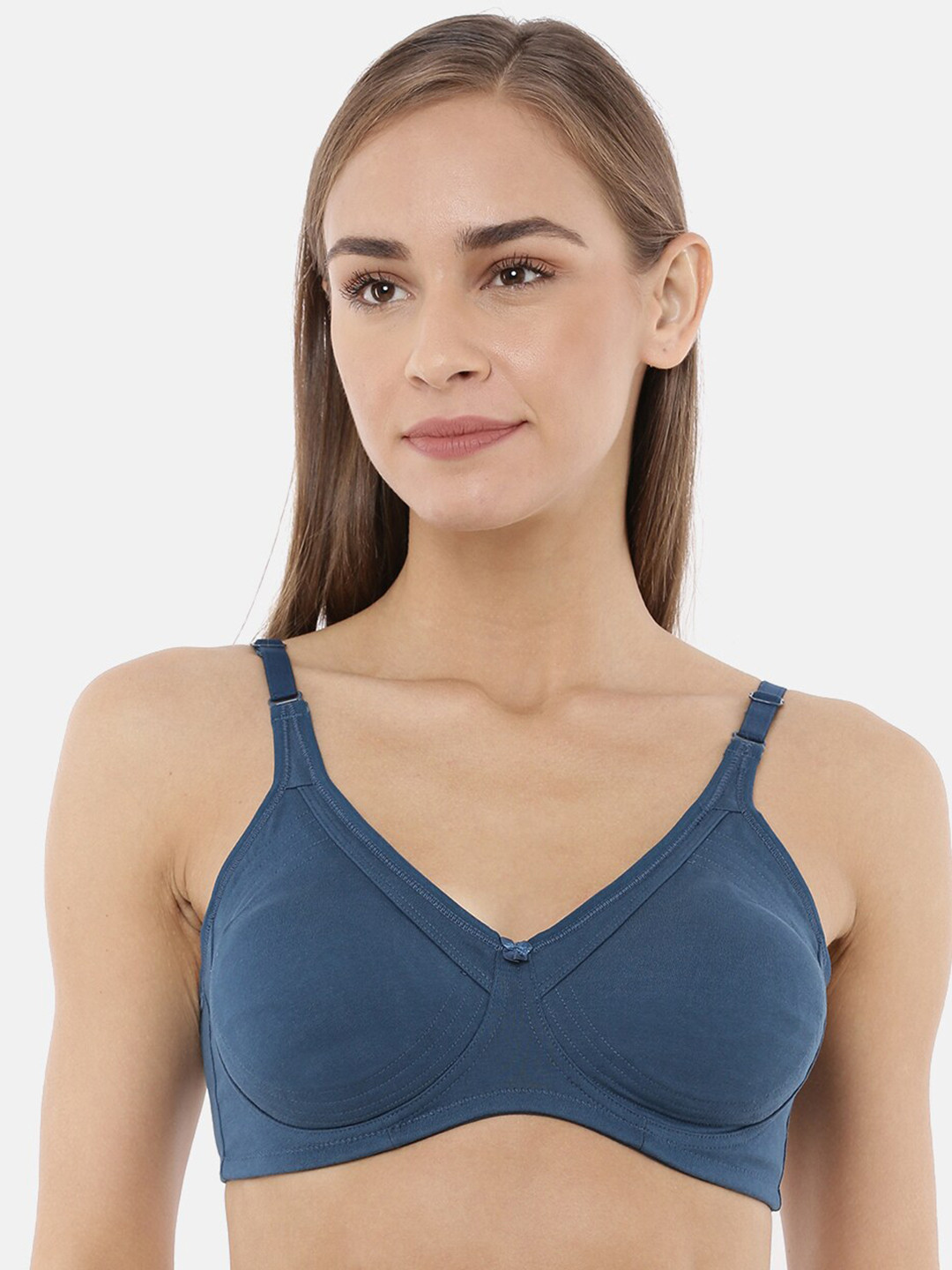 

Macrowoman W-Series Full Coverage Super Support Bra Cotton Everyday Bra, Blue