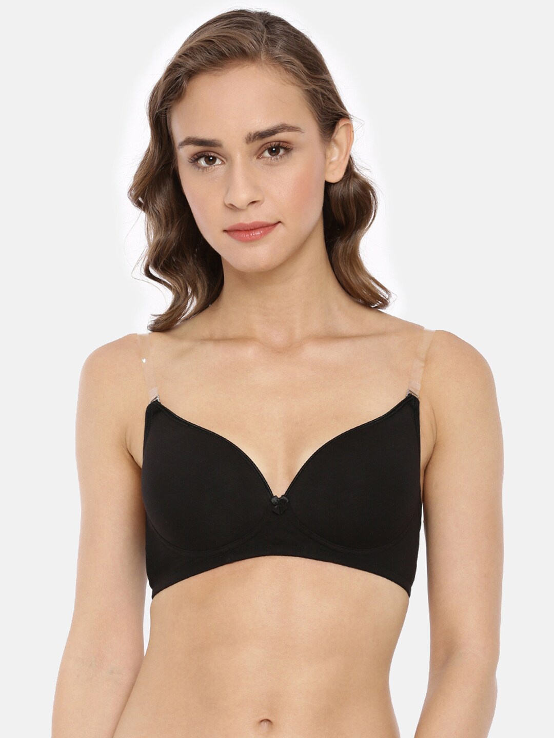 

Macrowoman W-Series Half Coverage Seamless Lightly Padded T-shirt Bra-All Day Comfort, Black