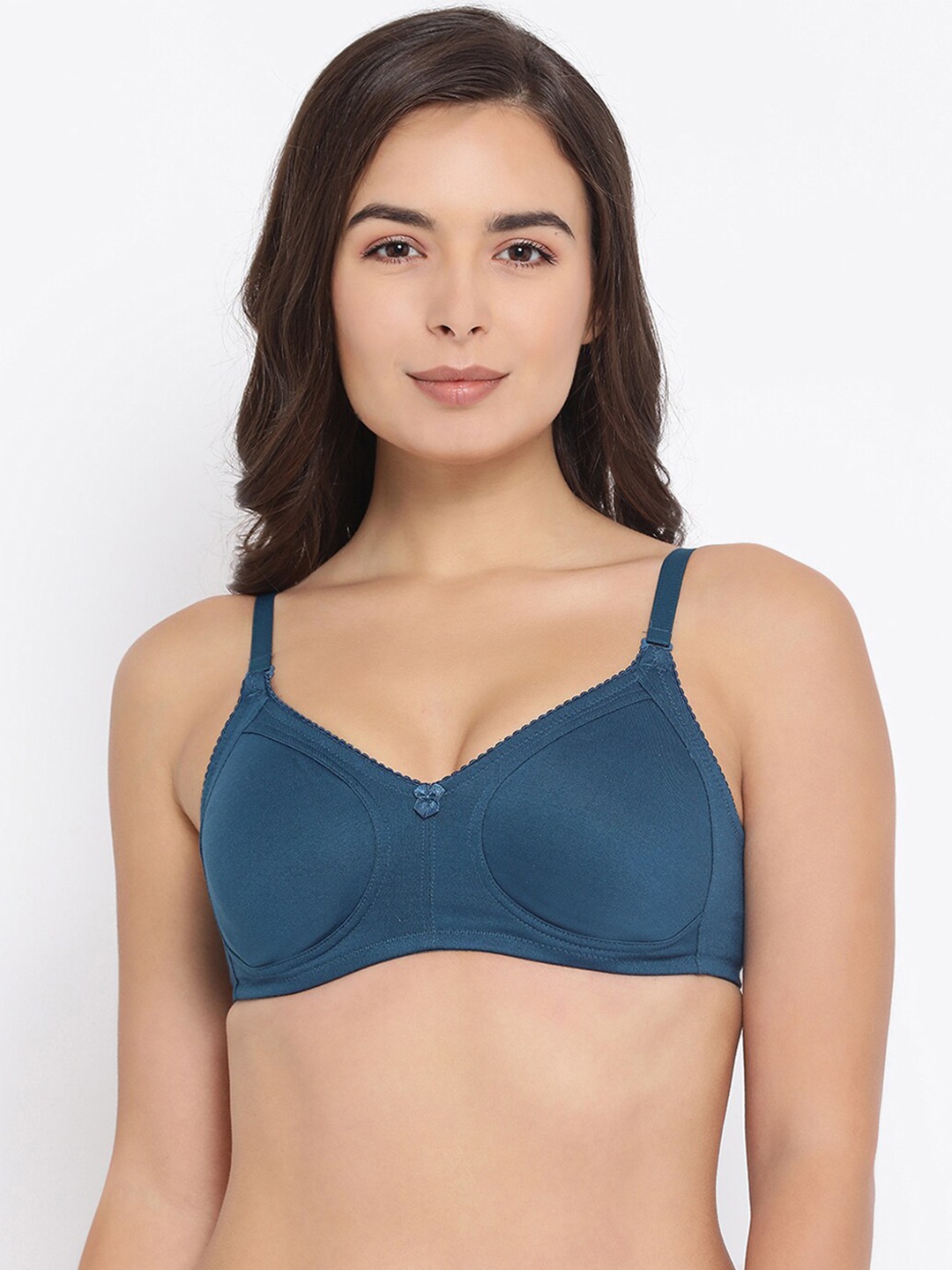 

Macrowoman W-Series Cotton Medium Coverage Non Padded Everyday Bra With All Day Comfort, Blue