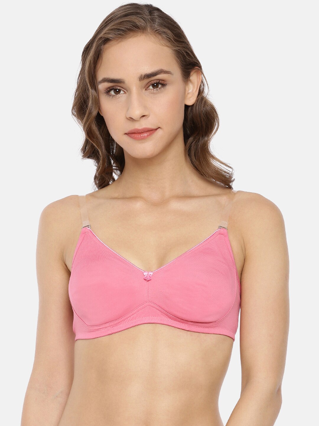 

Macrowoman W-Series Non Padded Medium Coverage Cotton Everyday Bra With All Day Comfort, Pink