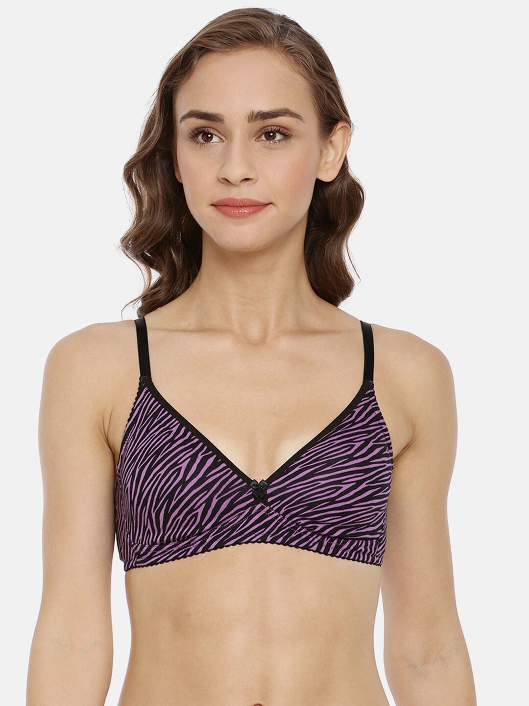 

Macrowoman W-Series Animal Printed Medium Coverage Bra With All Day Comfort, Purple