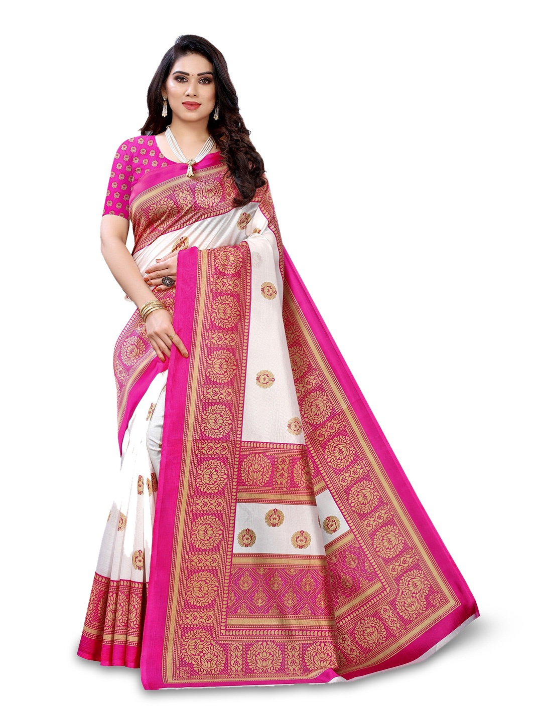

Florence Ethnic Motifs Zari Art Silk Saree, Pink