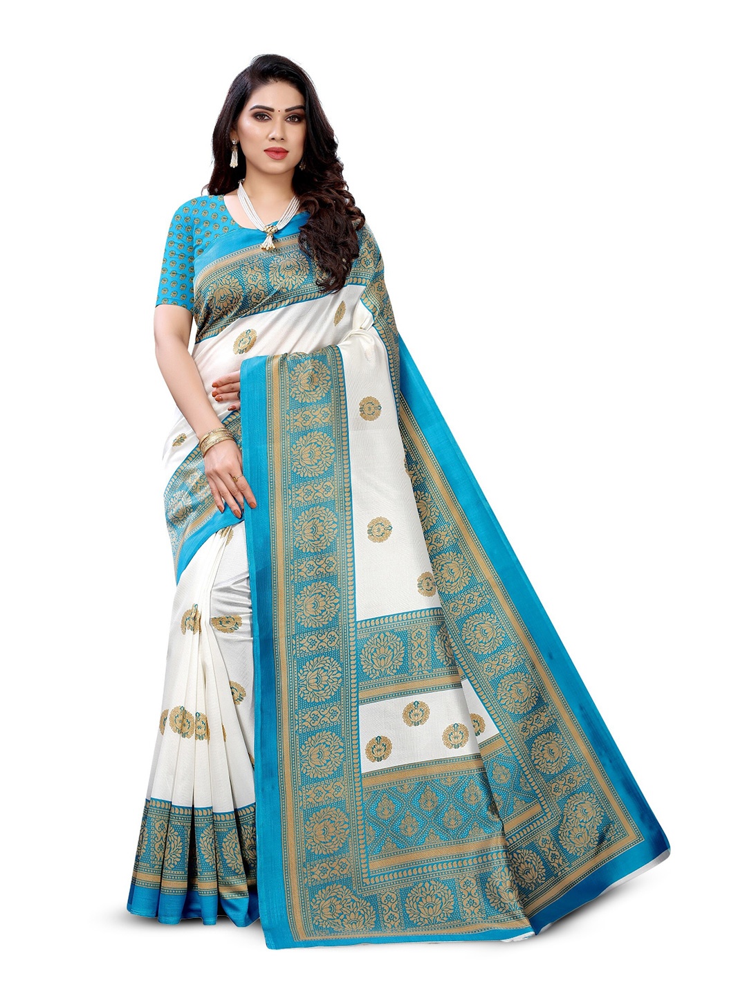 

Florence Ethnic Motifs Woven Design Art Silk Saree, Green