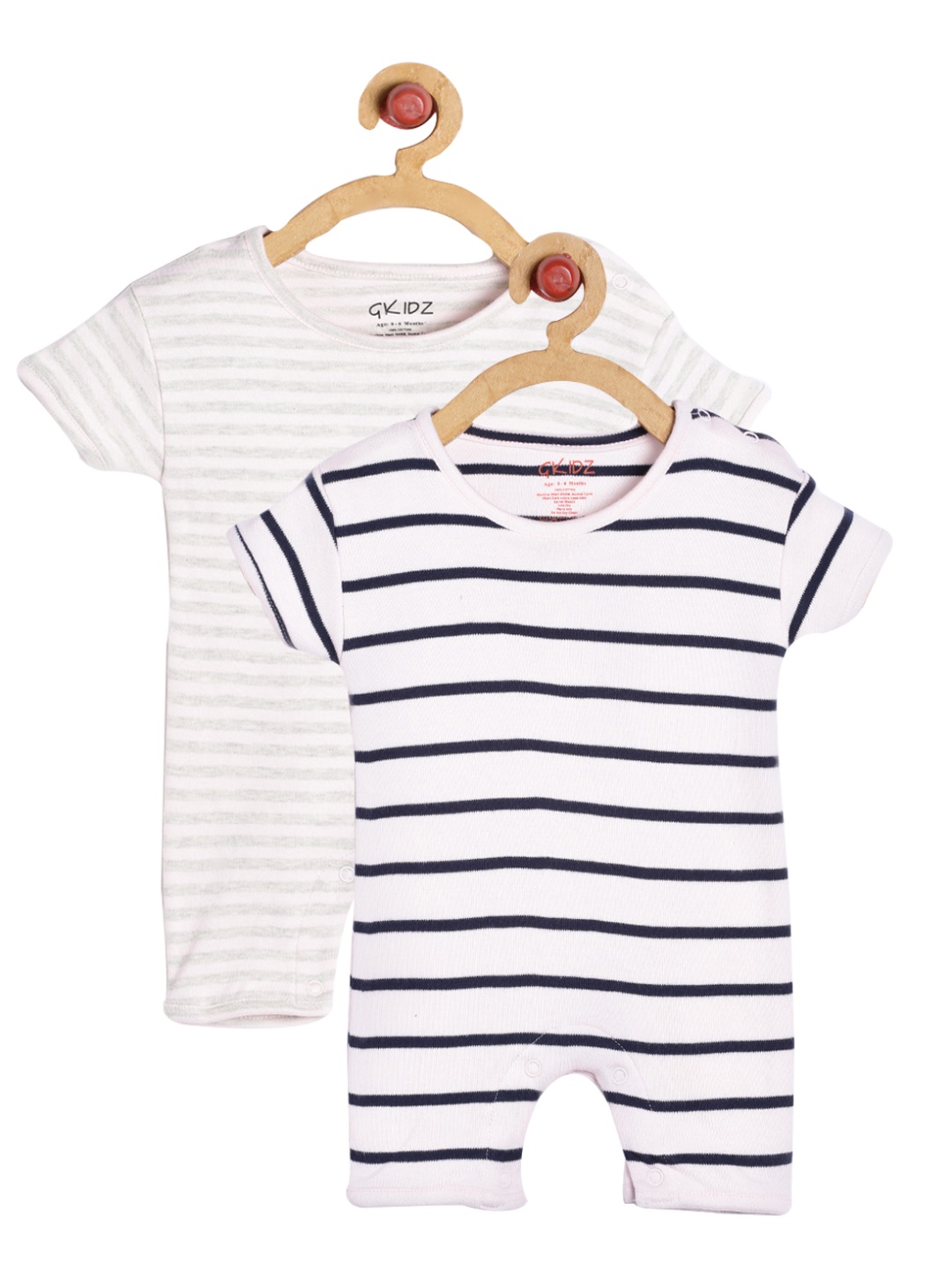 

Cherry Crumble Pink and Navy Blue Stripe Bodysuit