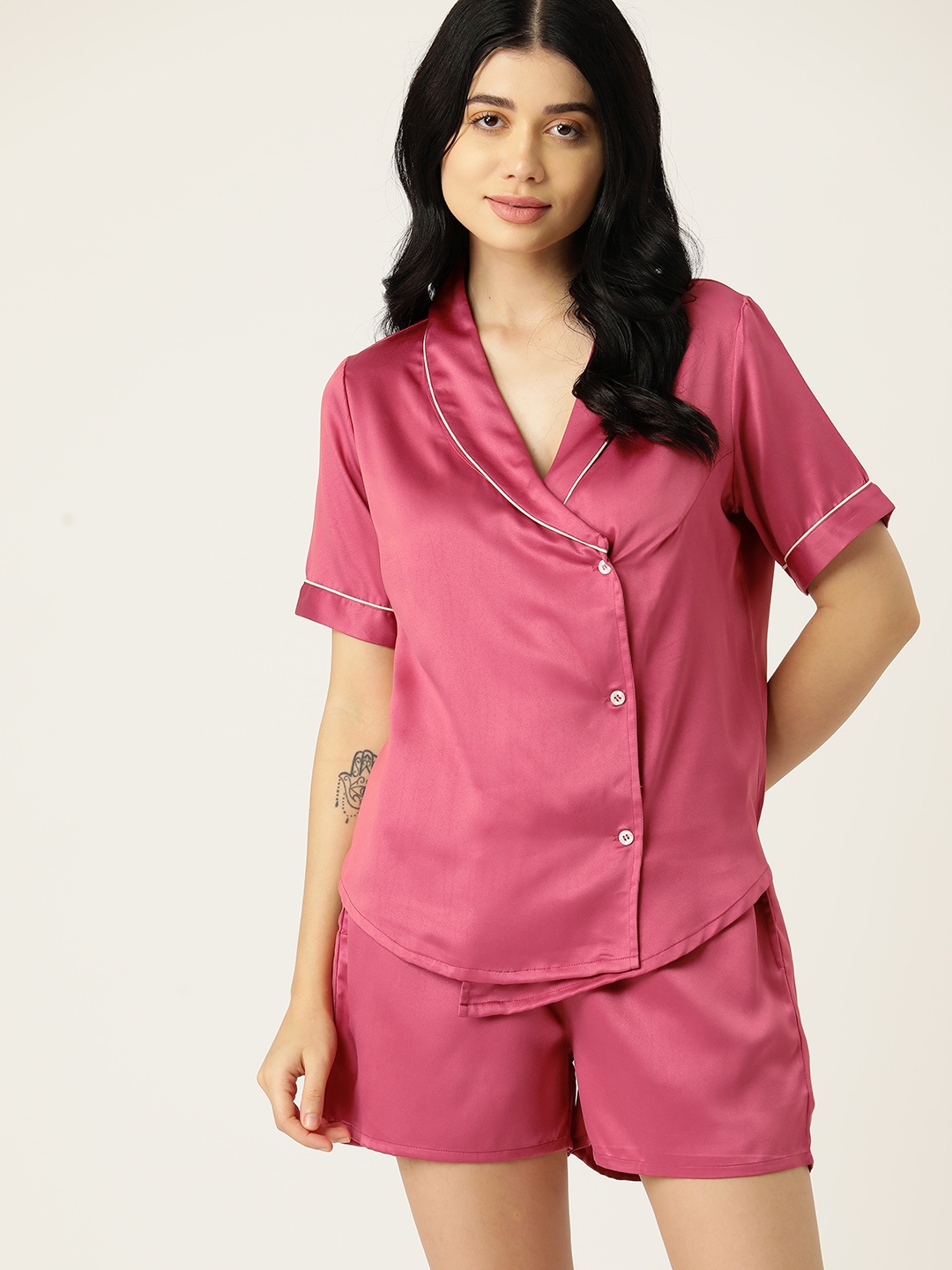 

ETC Women Solid Night suit, Pink