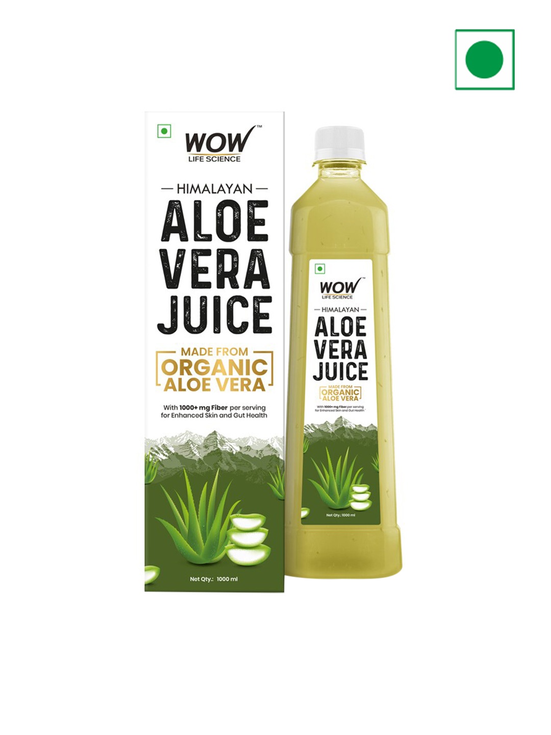 

WOW Life Science Himalayan Aloe Vera Juice for Enhanced Skin & Gut Health - 1L, Green