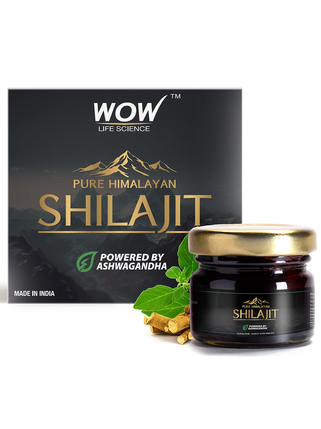 

WOW Life Science Pure Himalayan Shilajit with Ashwagandha - 20 g, Black