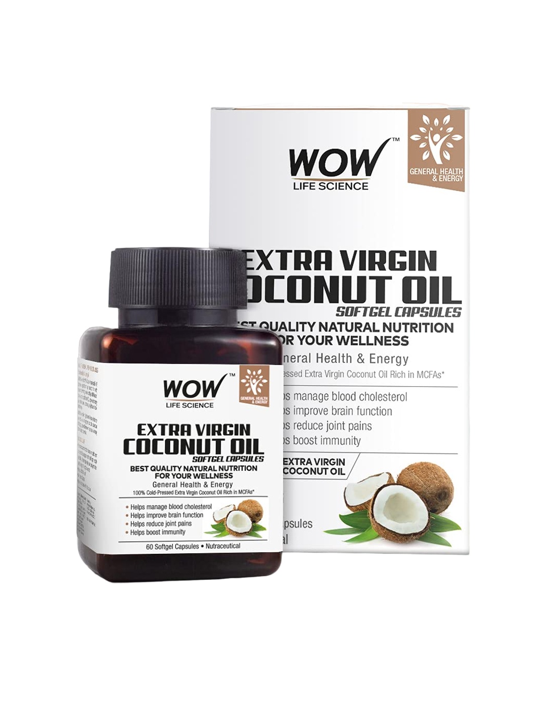 

WOW Life Science Extra Virgin Coconut Oil - 400mL, Transparent