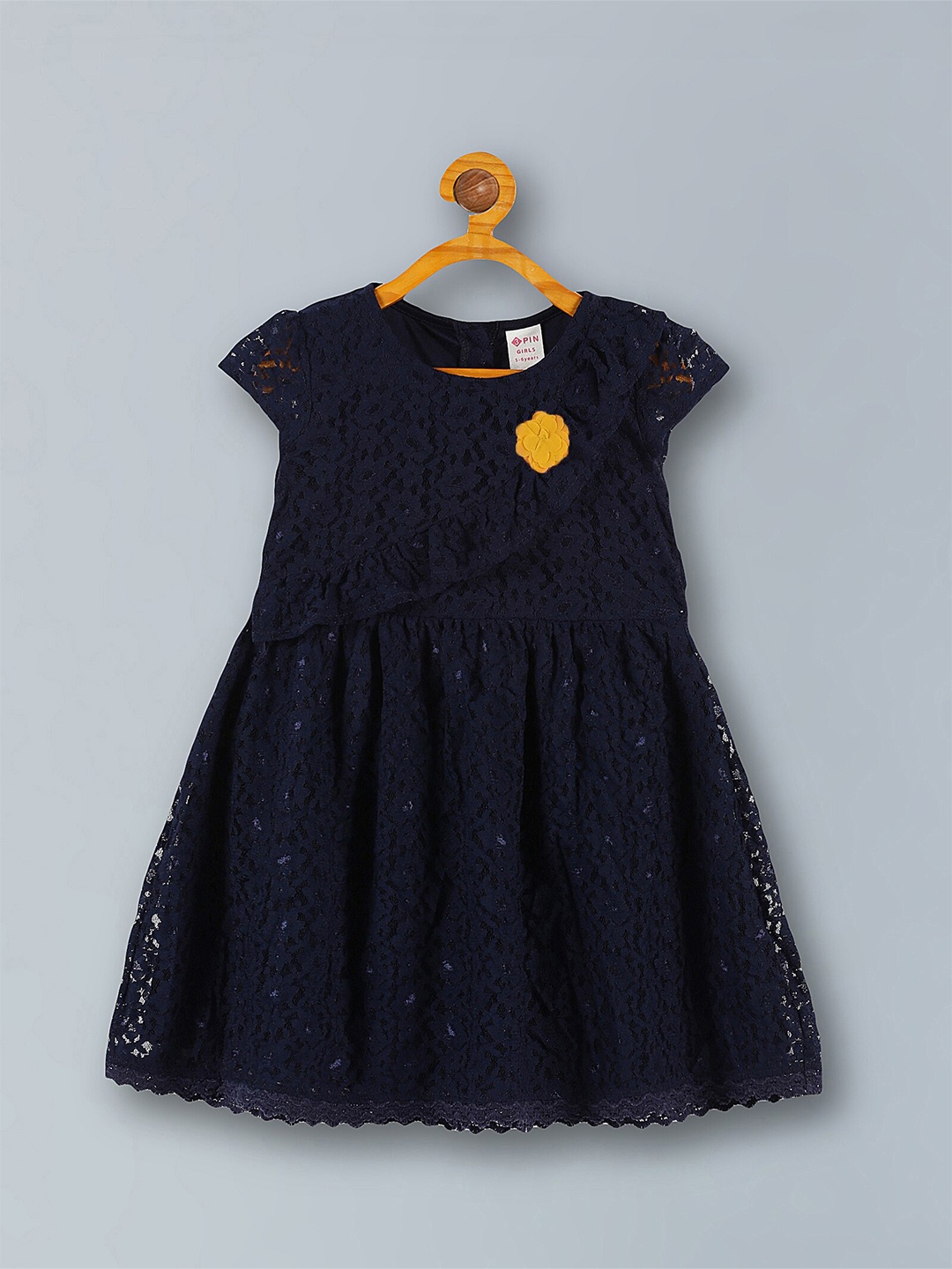 

3PIN Girls Fit & Flare Cotton Dress, Navy blue