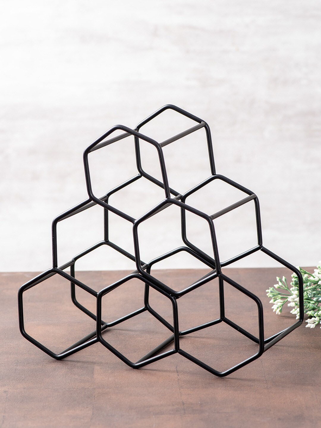 

nestroots Black Powder Coated Iron Decorative Wine Rack
