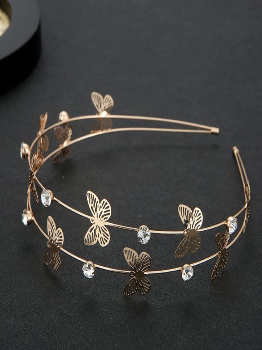 

EL REGALO Butterfly Embellished Hairband, Gold