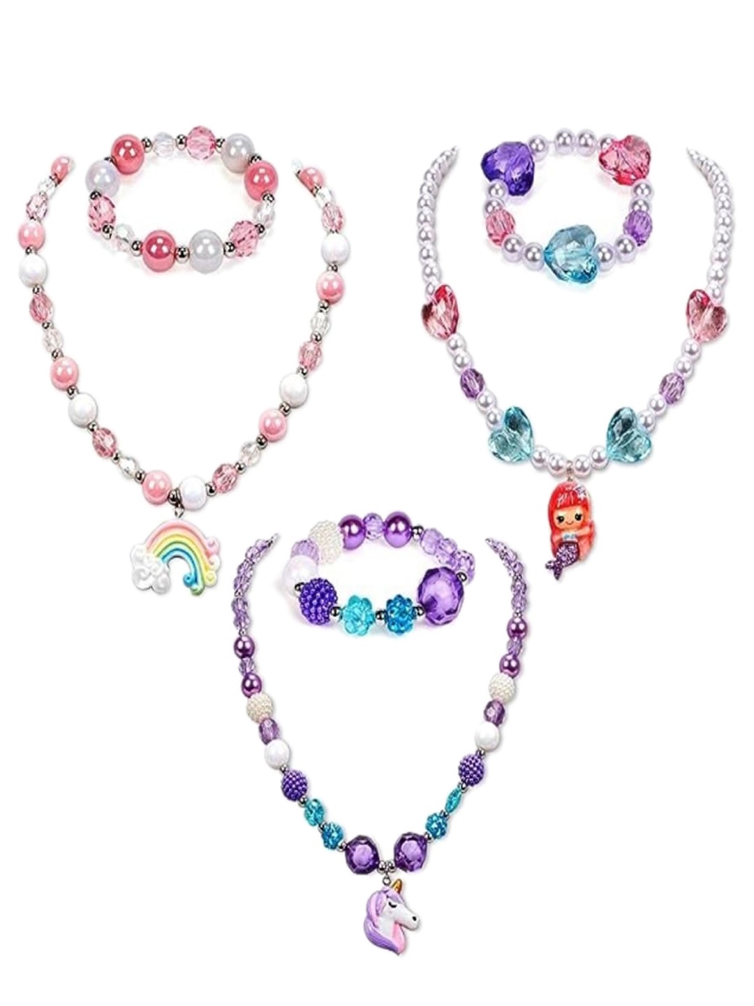 

EL REGALO Girls Set Of 3 Jewellery Set, White