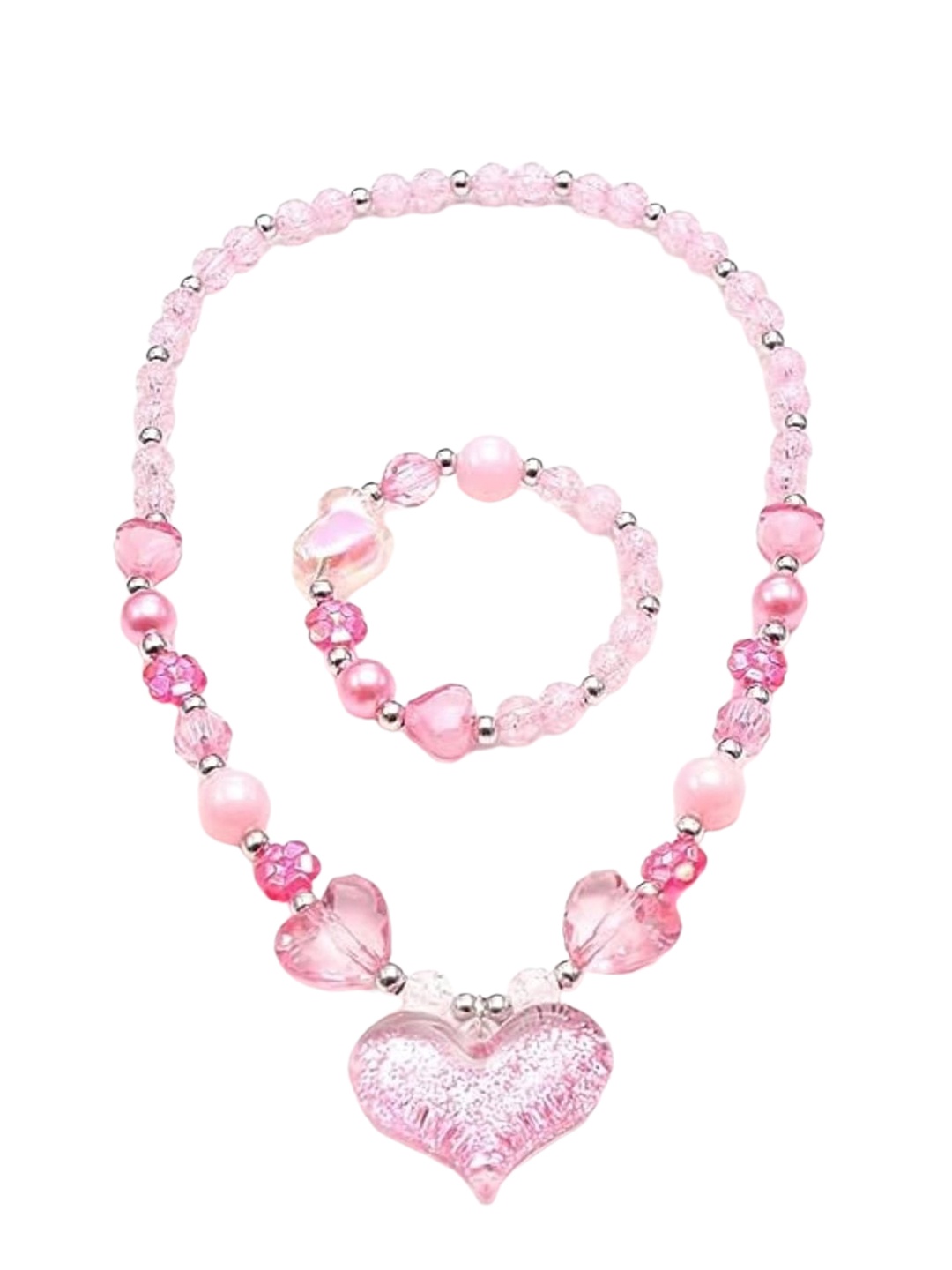 

EL REGALO Girls Beaded Jewellery Set, Pink