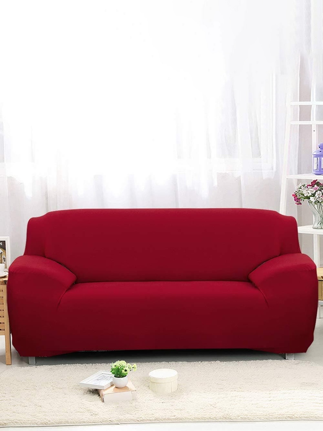 

Dakshya Industries Maroon Stretchable 3-Seater Sofa Cover