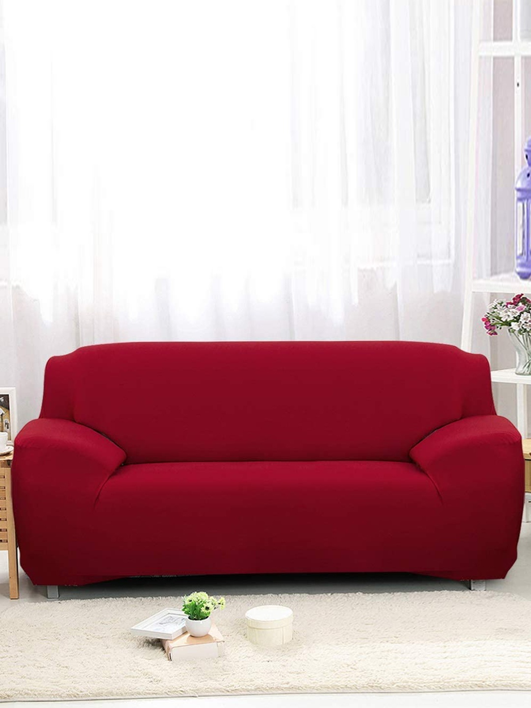 

Dakshya Industries Maroon 3-Seater Stretchable Sofa Cover