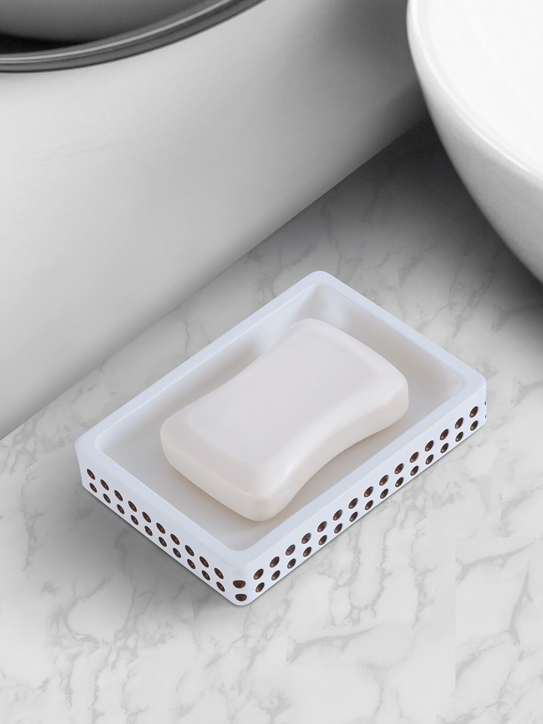 

OBSESSIONS Beige Textured Soap Dish With Holes