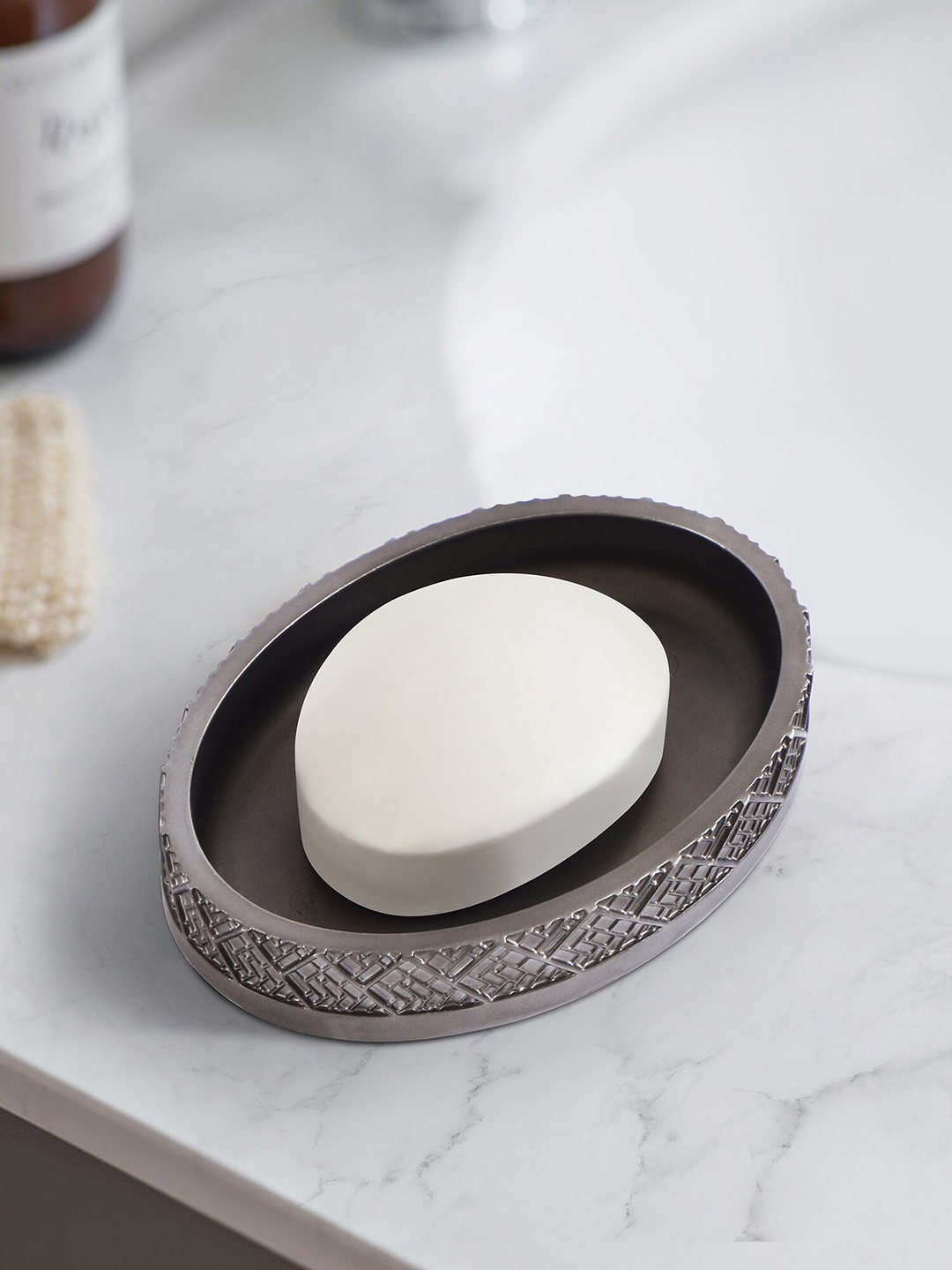 

OBSESSIONS Grey Textured Soap Dish