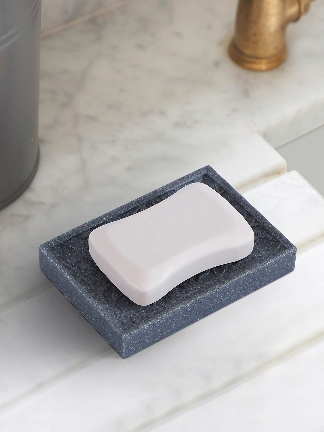 

OBSESSIONS Grey Textured Soap Dish