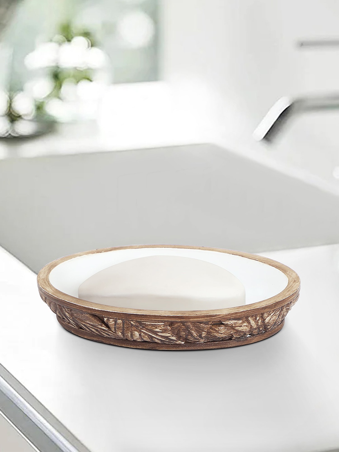 

OBSESSIONS Brown Textured Soap Dish