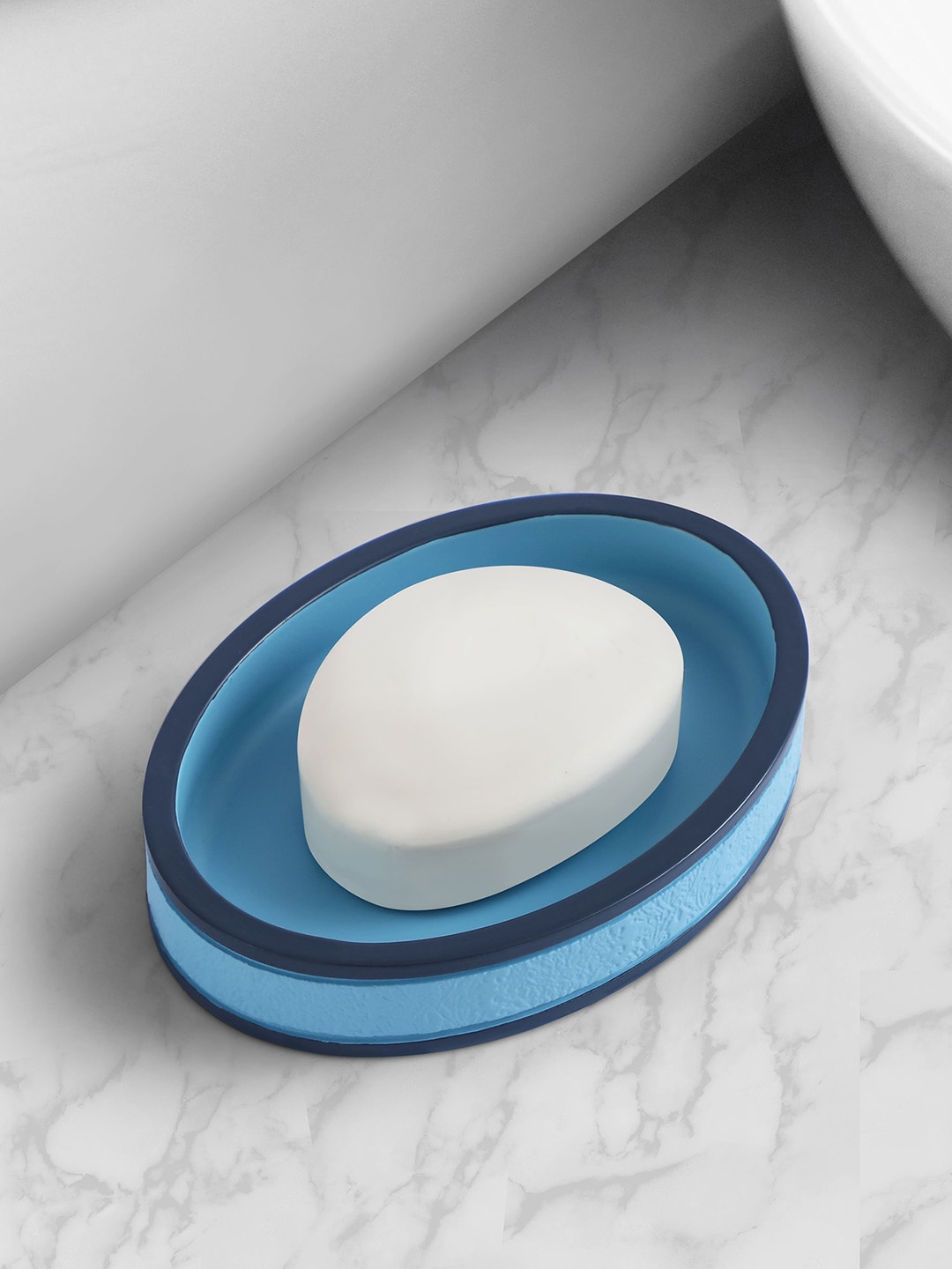 

OBSESSIONS Teal Blue & Navy Blue Textured Soap Dish