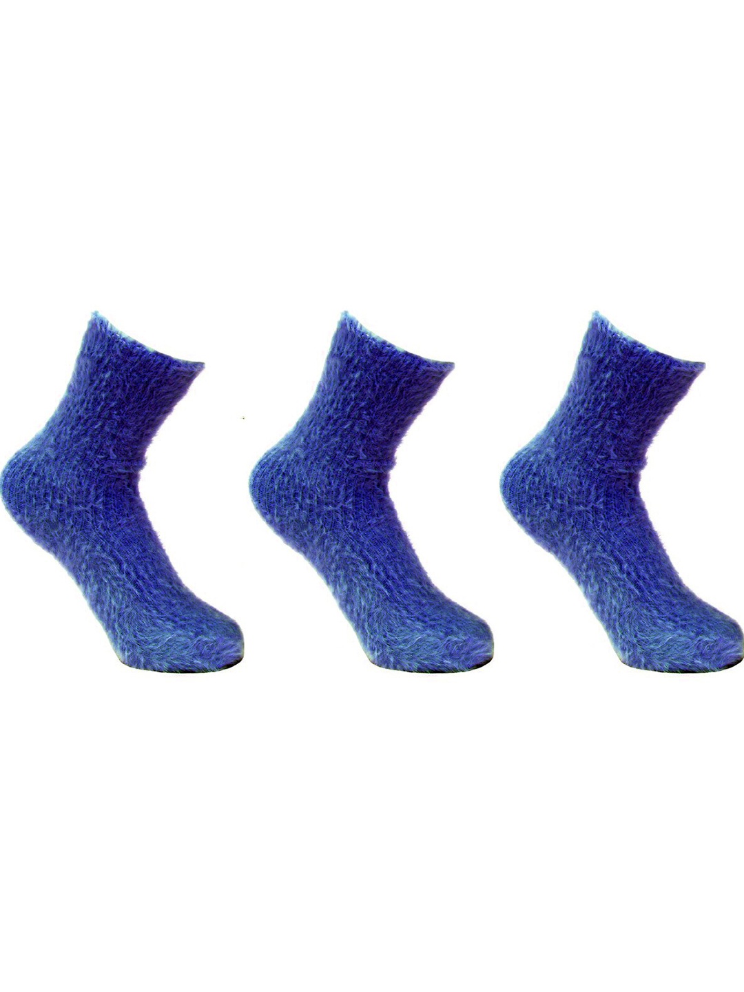 

Alexvyan Pack Of 3 Fuzzy Calf-Length Socks, Blue