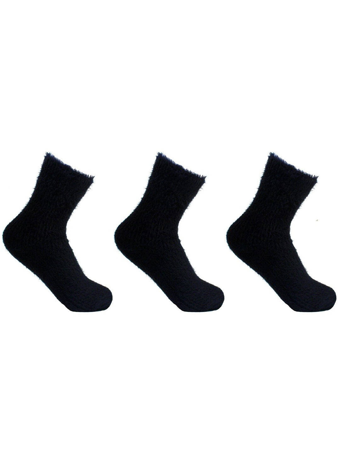 

Alexvyan Pack Of 3 Fuzzy Calf-Length Socks, Black