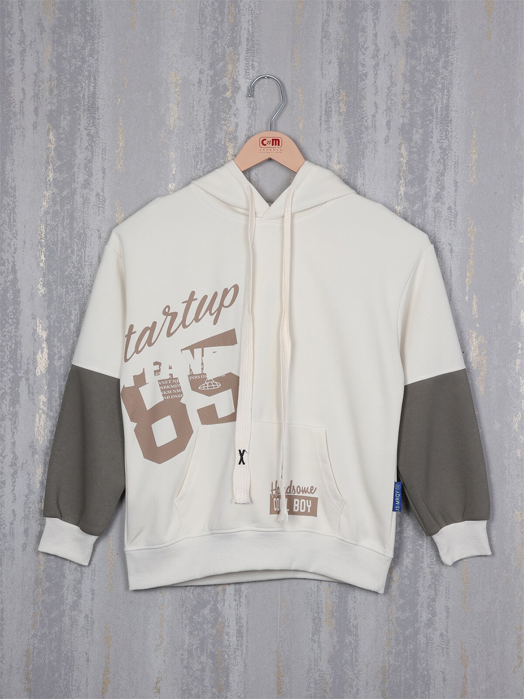

Albion Boys Printed Hooded Sweatshirt, Cream