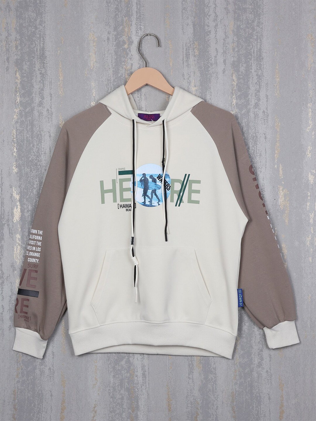 

Albion Boys Printed Hooded Sweatshirt, White