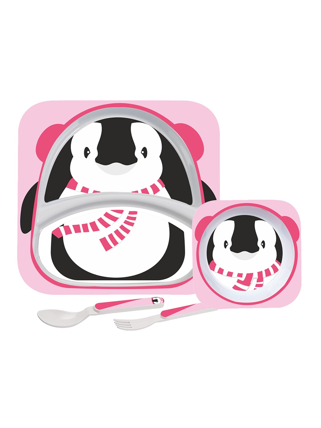 

Cello 4 Pieces Pink & White Printed Melamine Glossy Dinner Set