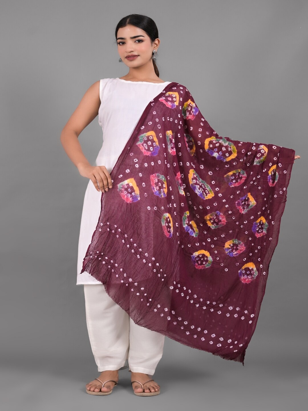 

Apratim Bandhani Printed Dupatta, Purple