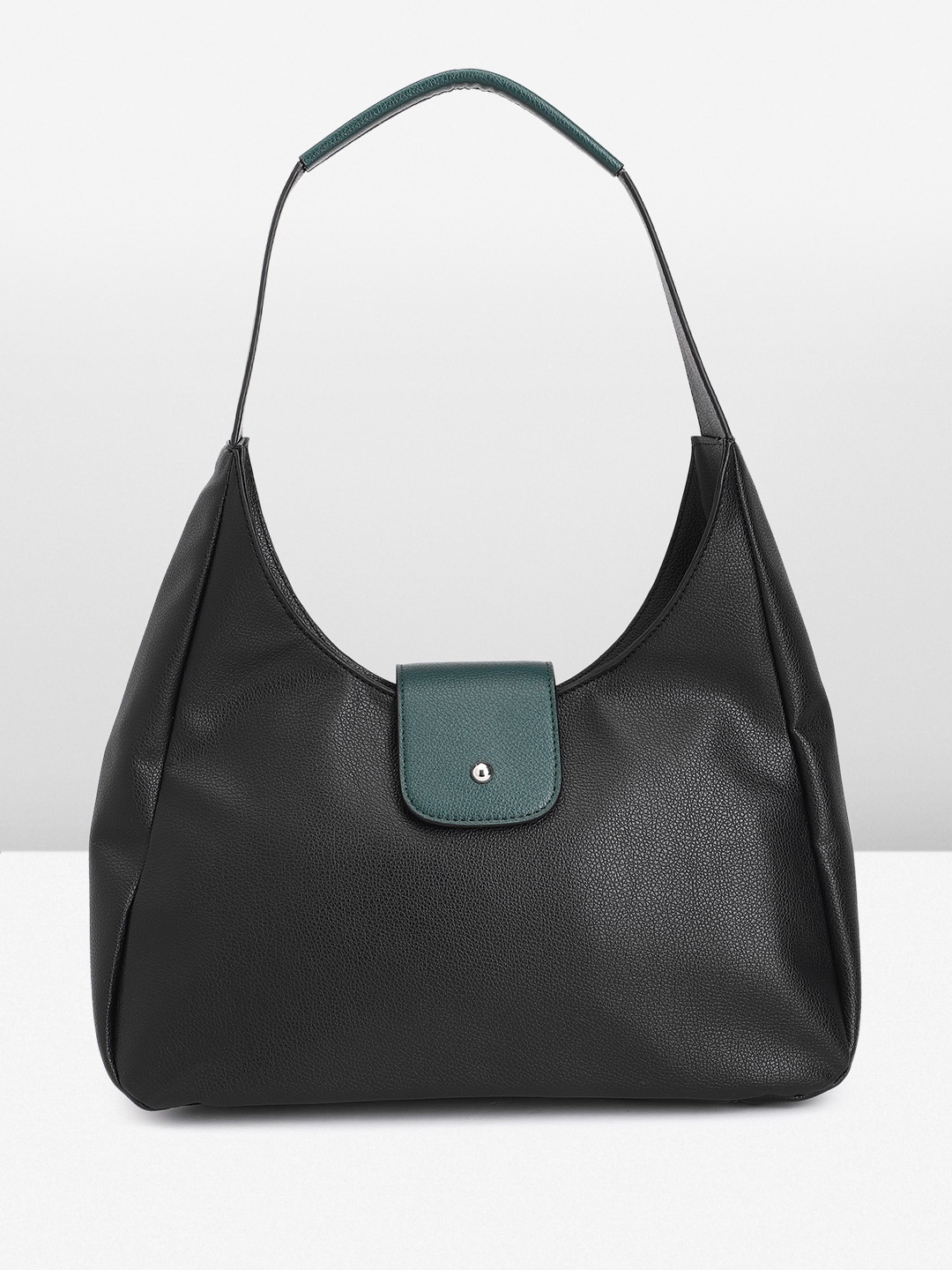 

French Connection Abstract Textured Structured Hobo Bag, Black