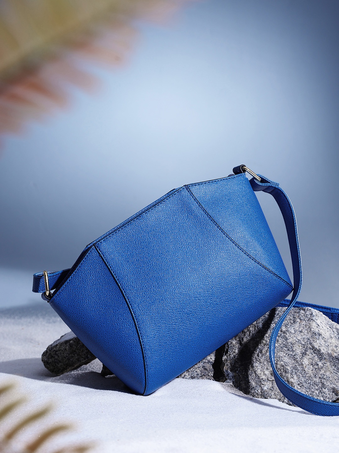 

French Connection Textured Structured Sling Bag, Blue