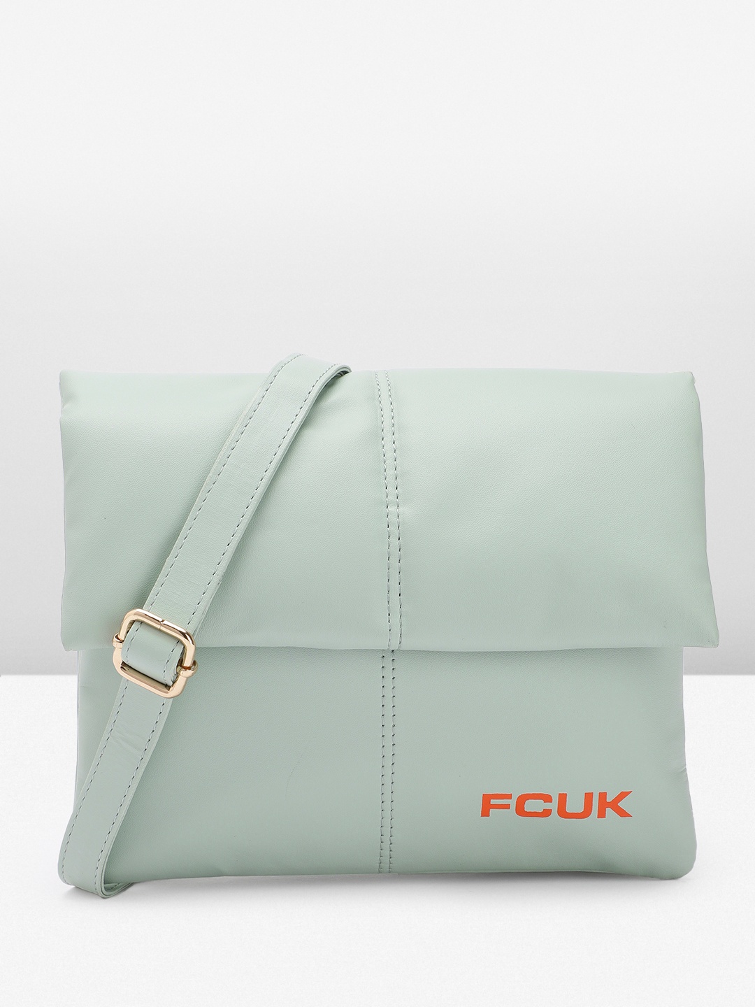 

French Connection Solid Structured Sling Bag, Sea green