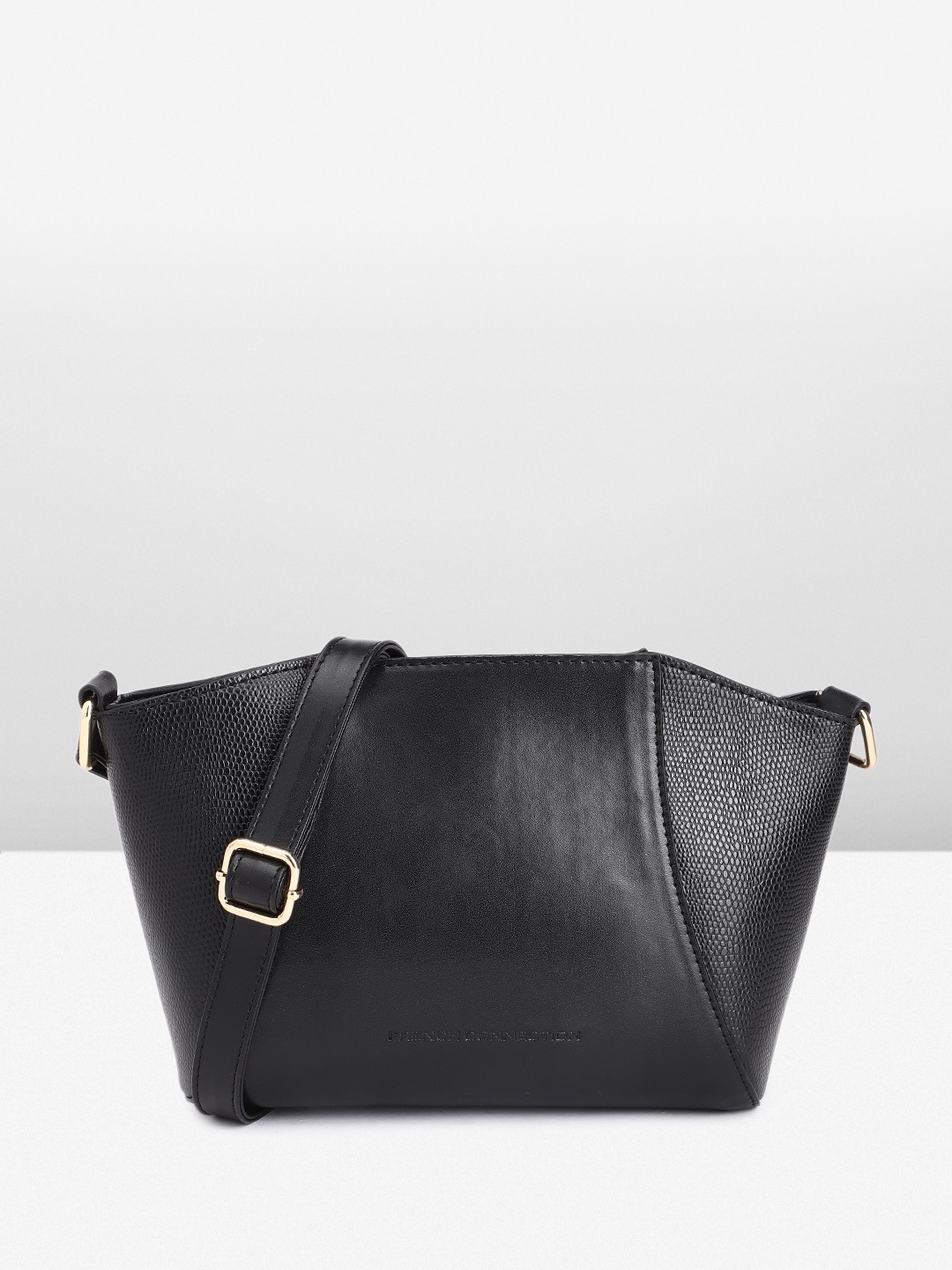 

French Connection Animal Textured Structured Sling Bag, Black