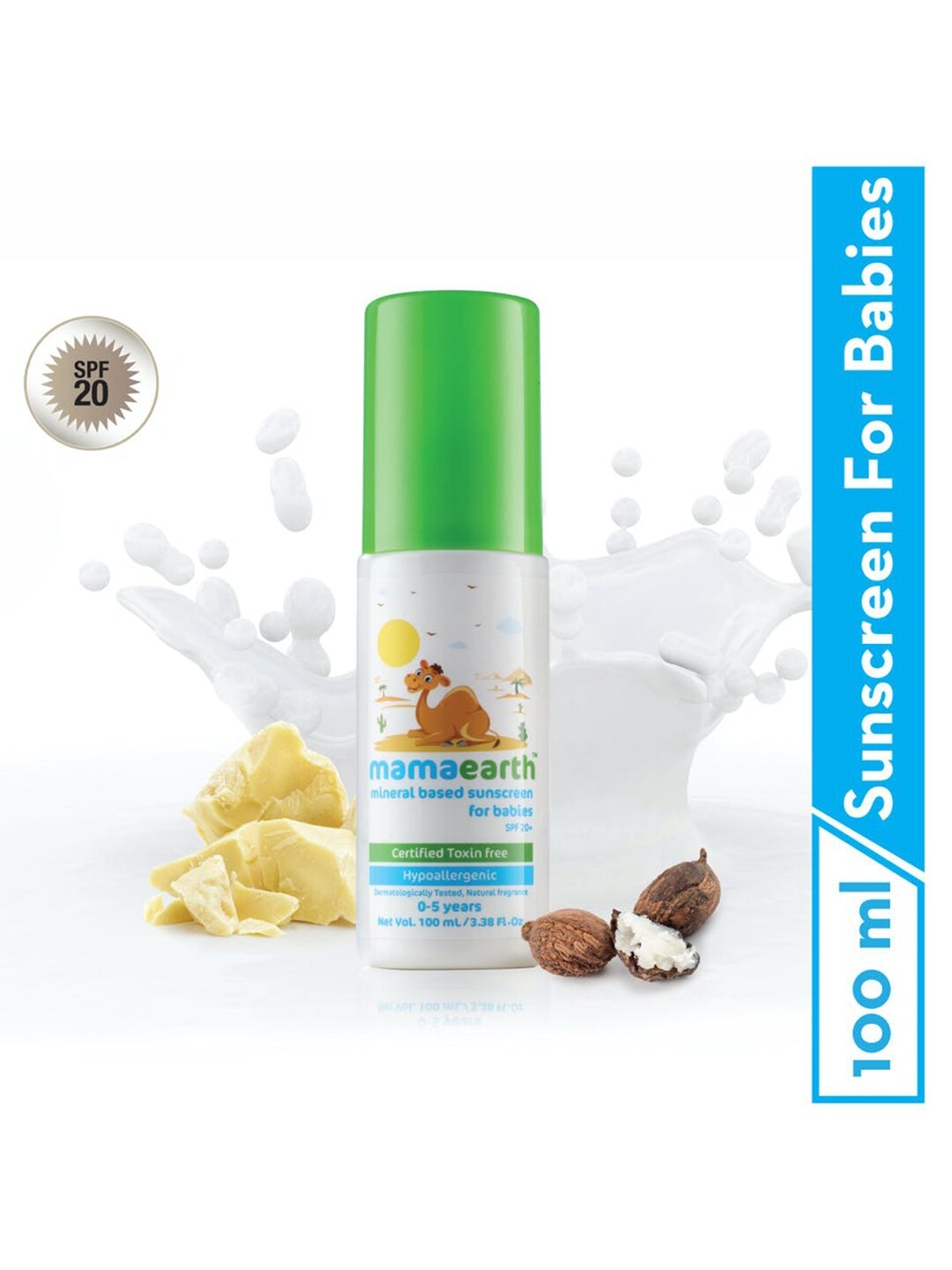 

Mamaearth Sustainable Kids Mineral Based Certified Toxin Free Sunscreen 100ml, White