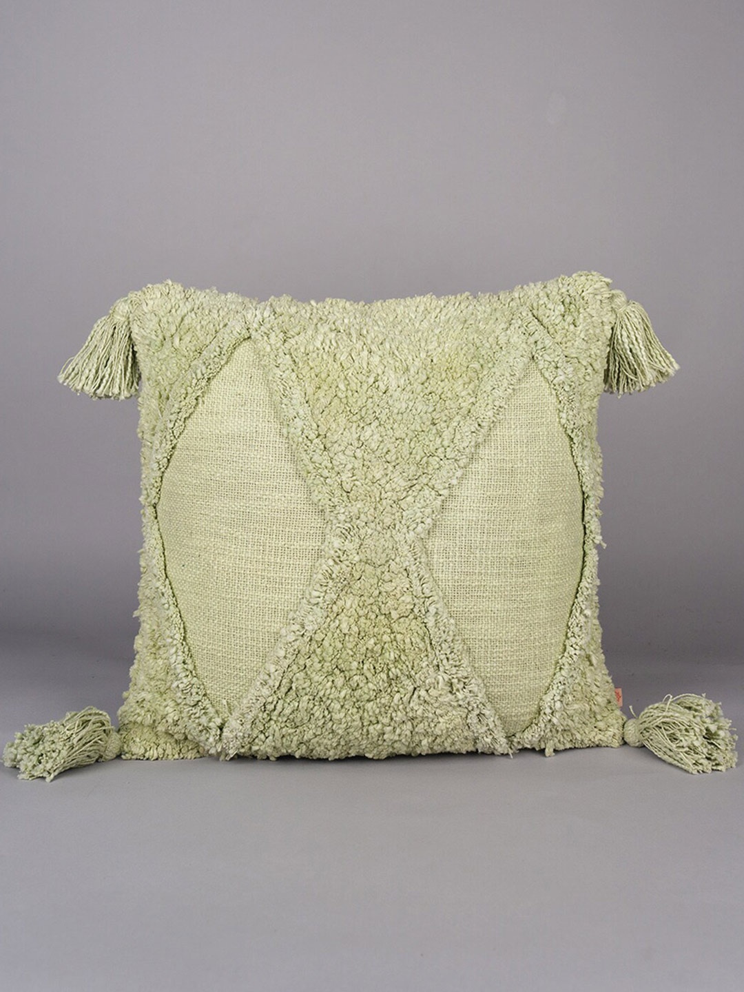 

Art Avenue Green Embroidered Square Cushion Cover