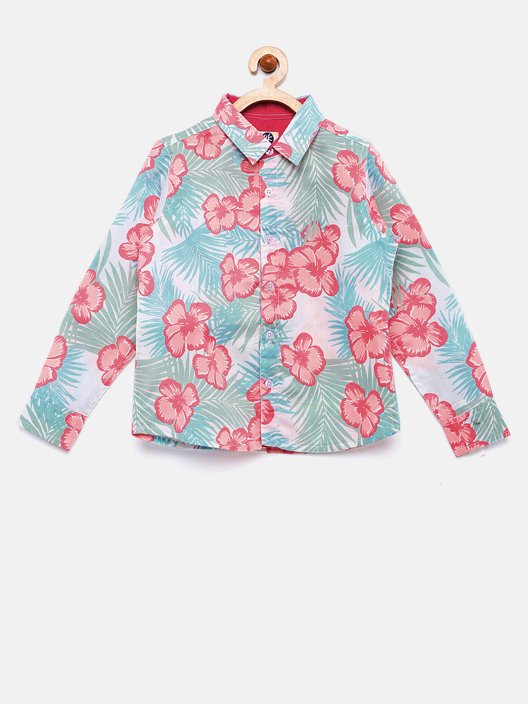 

YK Boys Pink & Blue Regular Fit Printed Casual Shirt