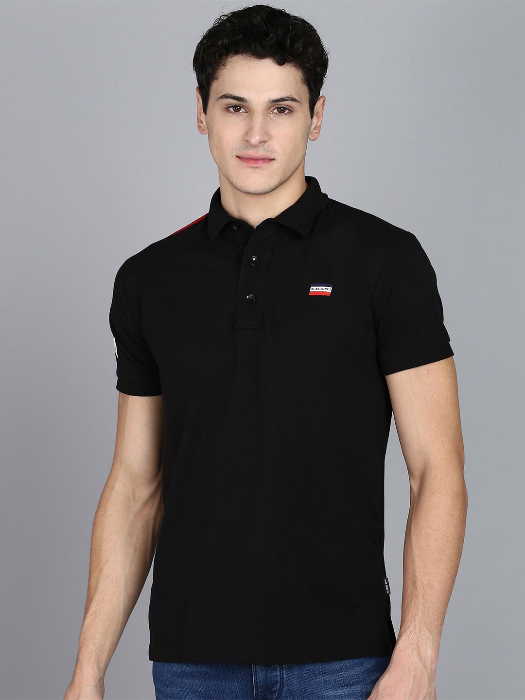 

Alan Jones Polo Collar Slim Fit T-shirt, Black
