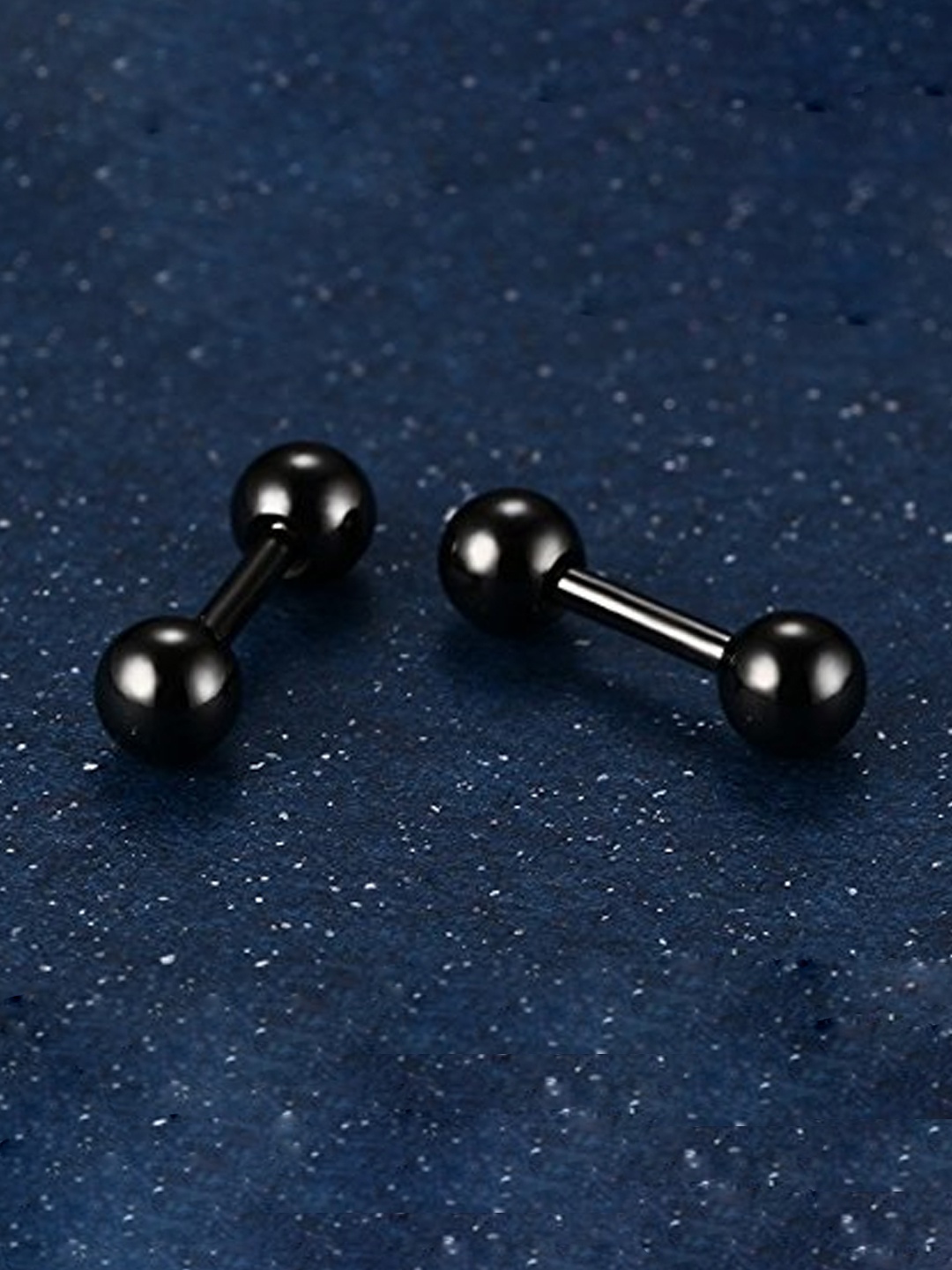 

Yellow Chimes Black Contemporary Stainless Steel Studs