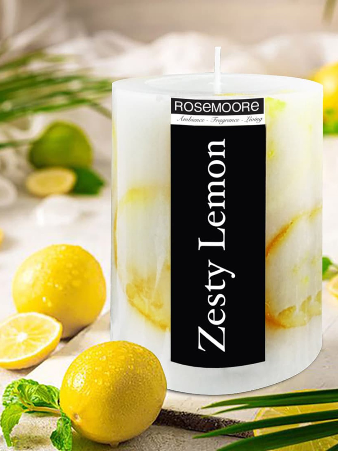 

ROSEMOORe White Lemon Zest Scented Pillar Candle