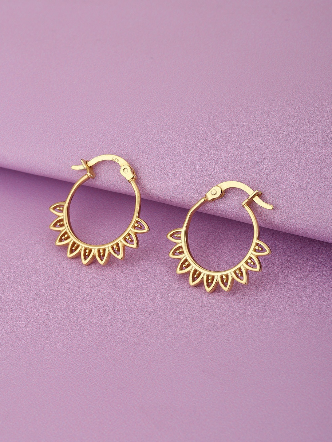 

VANBELLE Gold-Plated 925 Sterling Silver Circular Hoop Earrings