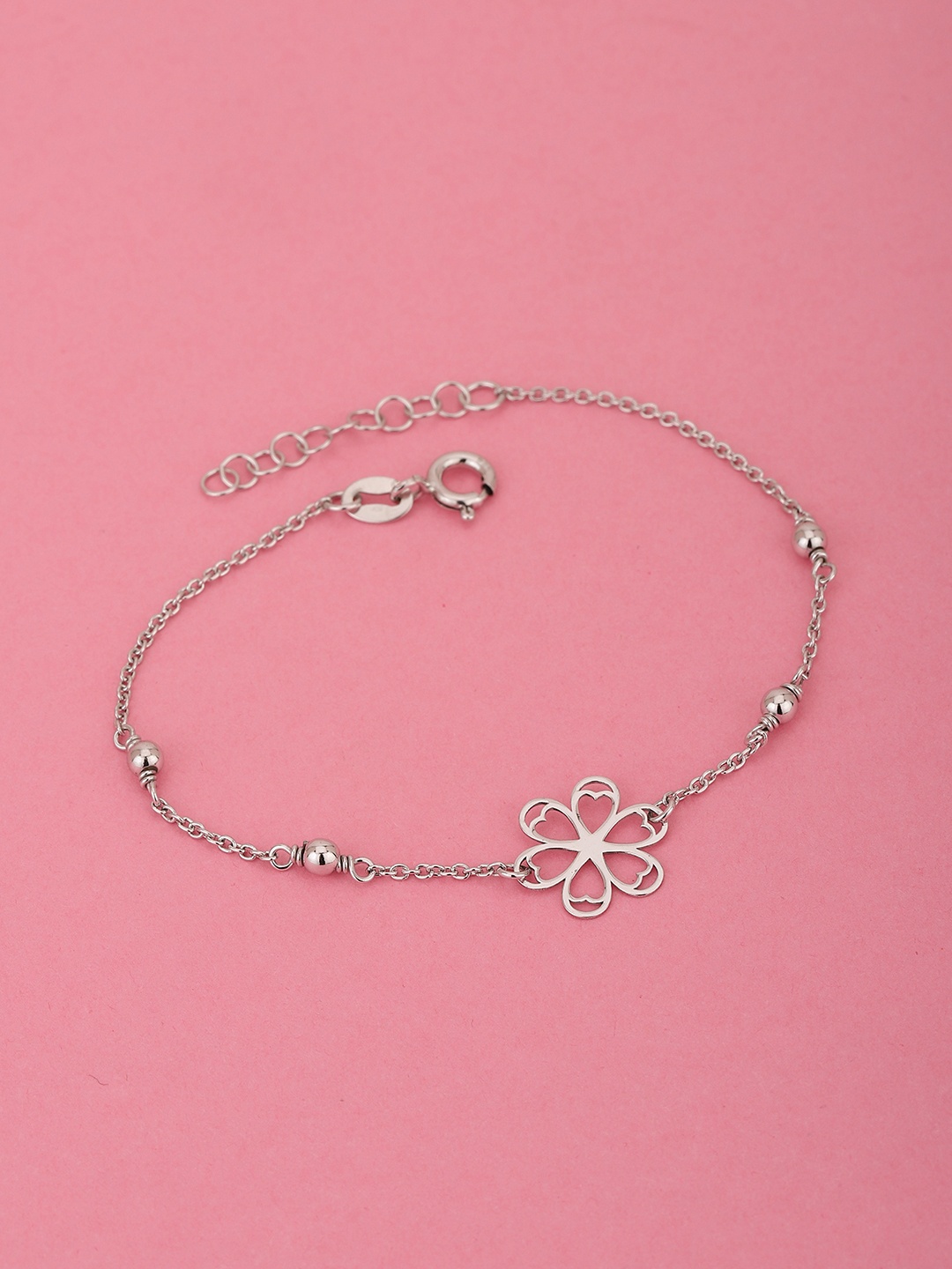 

VANBELLE Women 925 Sterling Silver Rhodium-Plated Link Bracelet