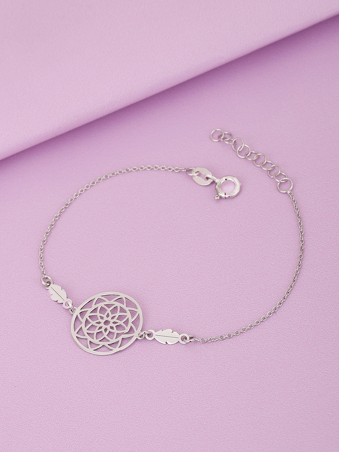 

VANBELLE Women 925 Sterling Silver Rhodium-Plated Link Bracelet