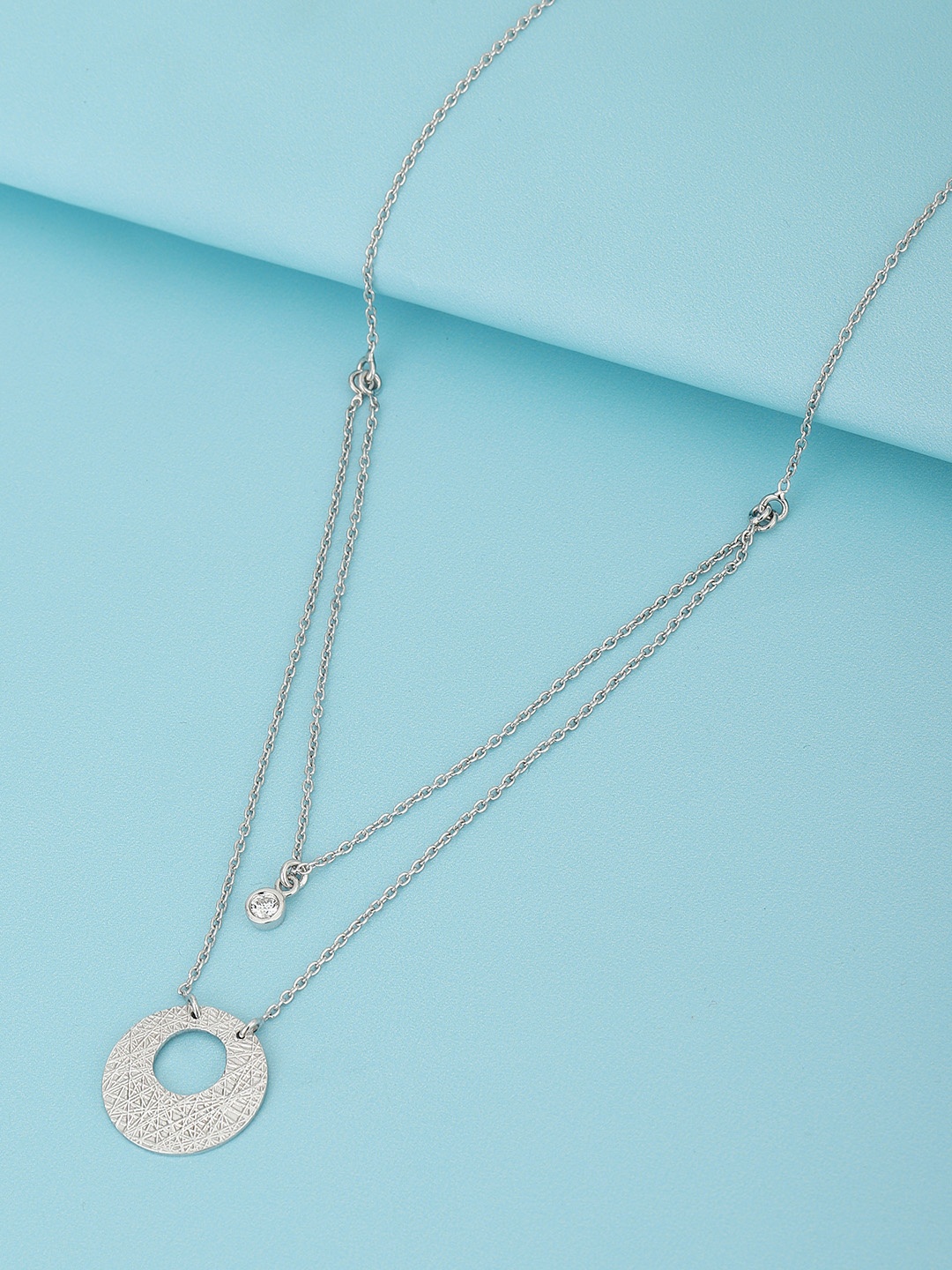 

VANBELLE 925 Sterling Silver Rhodium-Plated Layered Necklace