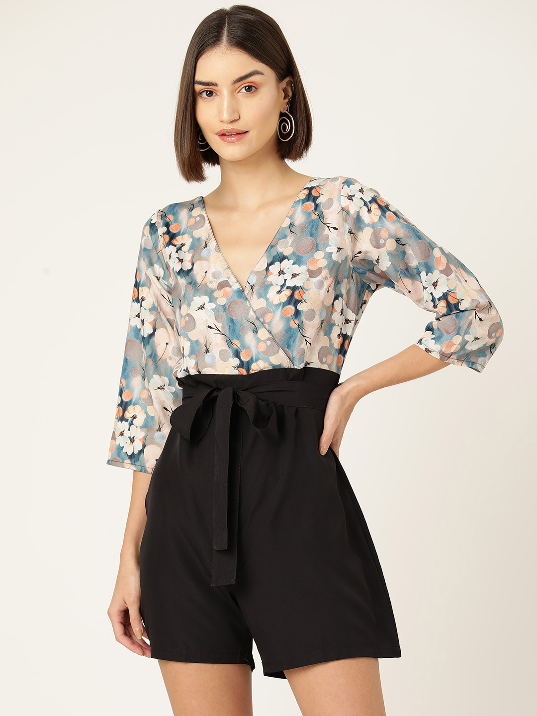 

Sleek Italia Floral Printed Jumpsuit, Blue