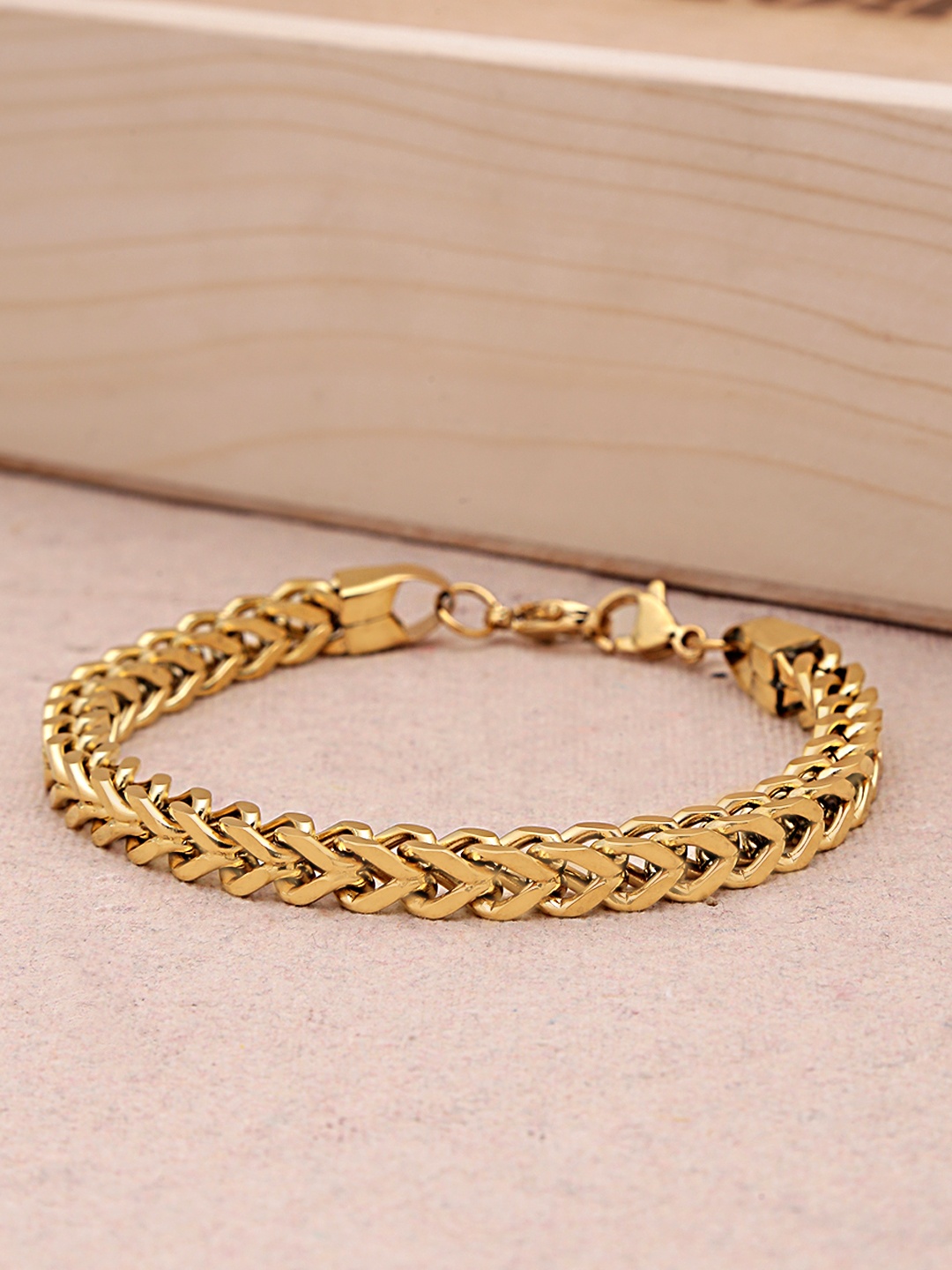 

Yellow Chimes Men Gold-Toned Stainless Steel Link Bracelet